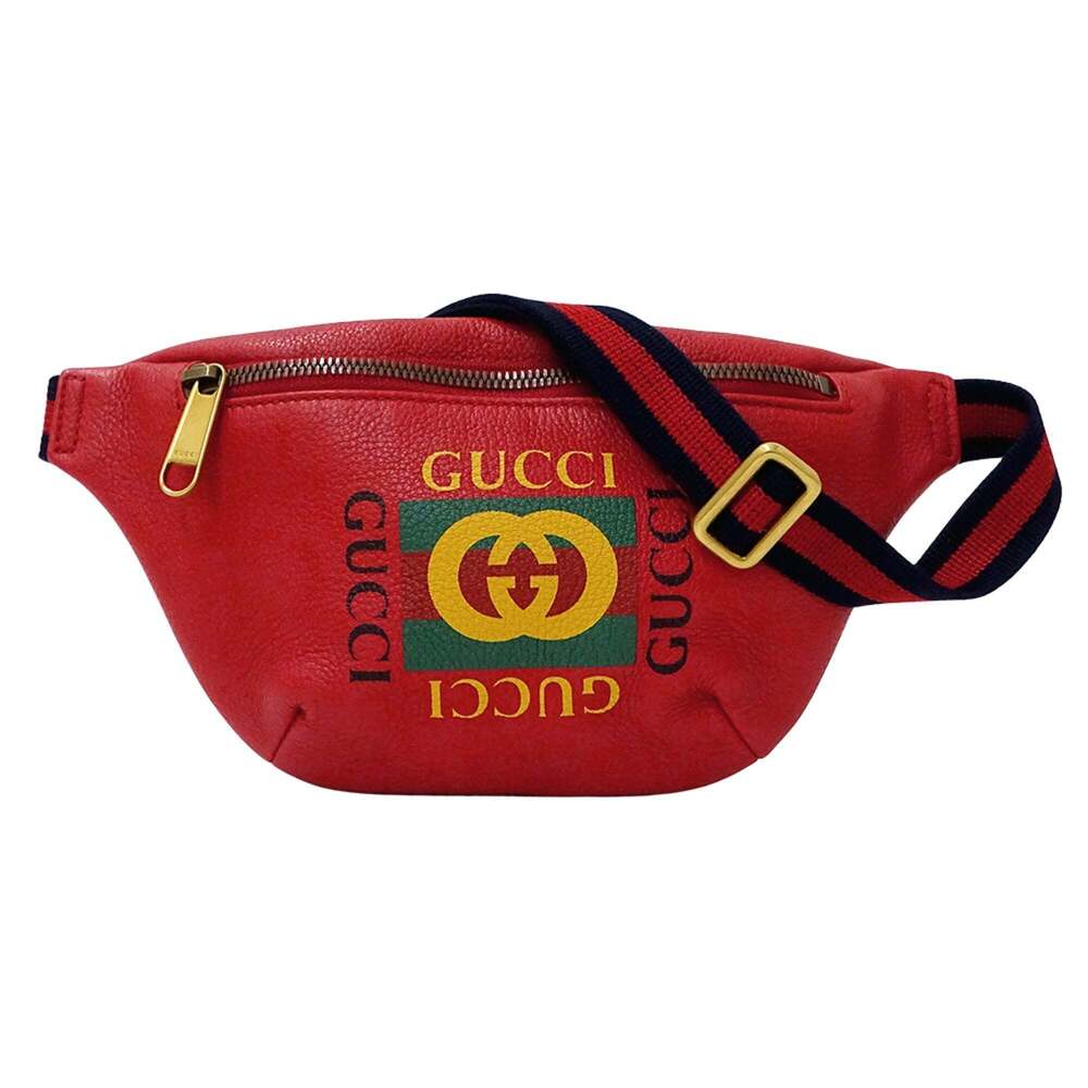 GUCCI Red Leather Fanny Pack